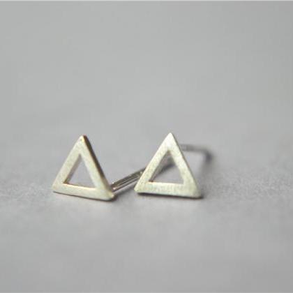 Tiny Triangle Sterling Silver Stud Earring, Small..