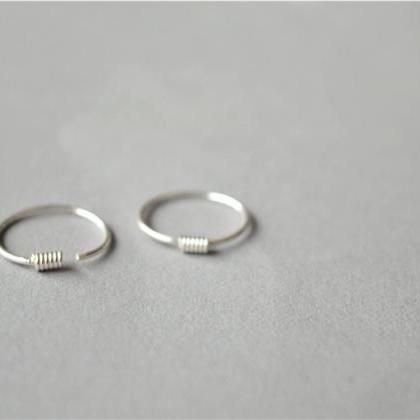 Tiny Circle Sterling Silver Earrings, Daily Wear..