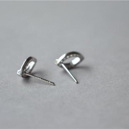 925 Sterling Silver Oliva Leaf Stud Earrings,..