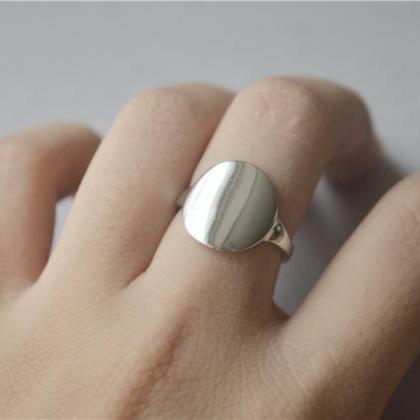 Circle Minimalist 925 Sterling Silver Ring, Big..