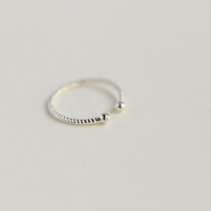 Simple Thin Twist 925 Sterling Silver Ring,..