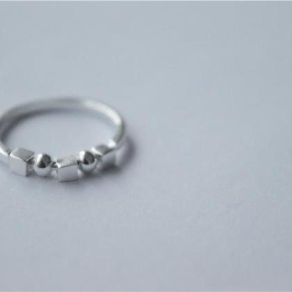 Cube And Ball Sterling Silver Ring, Simple But..