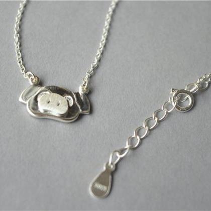 Pig Necklace, 925 Sterling Silver Necklace, Pig..