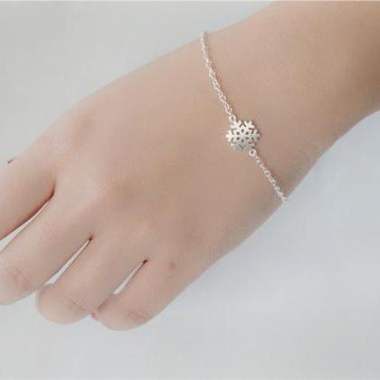 Snowflake Chain Bracelet In 925 Sterling Silver,..