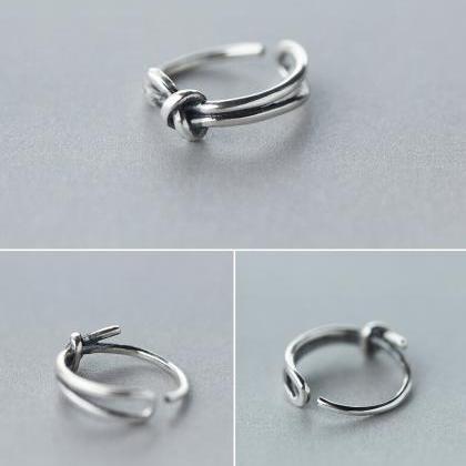 Rope Sterling Silver Ring, Ring Opening,..