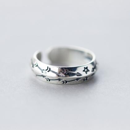 Sterling Silver Ring, Star Ring Opening,..
