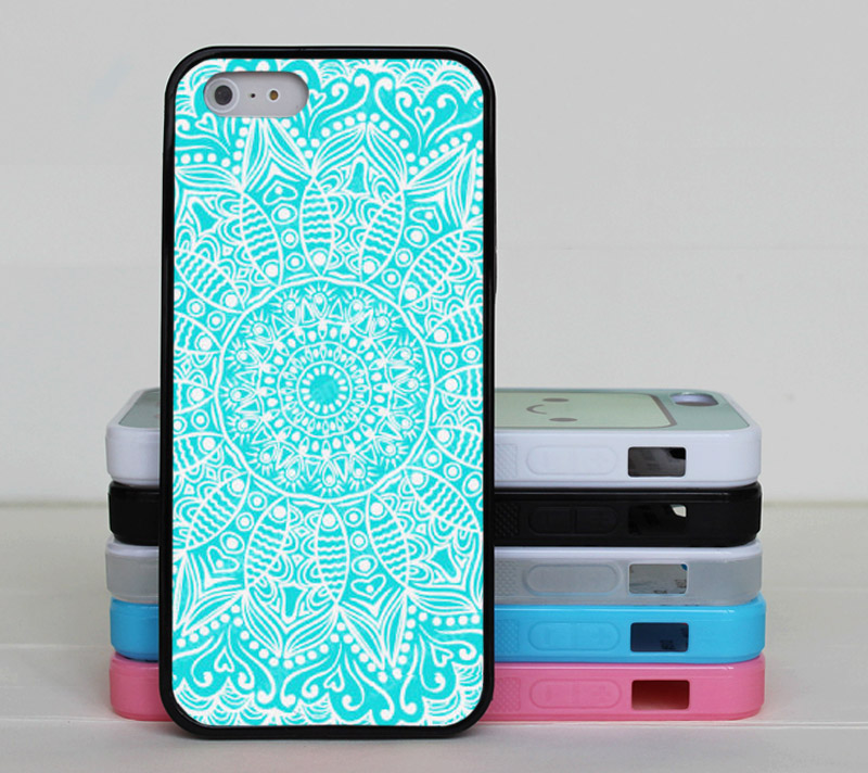 Mint Green Mandala Phone Case For Iphone And Samsung Galaxy