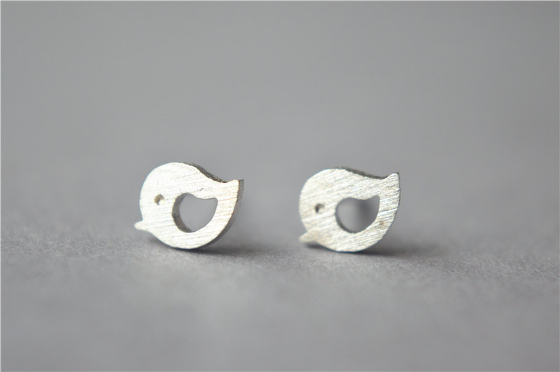 Tiny Silver Bird Stud Earrings Post Minimalist Simple Dainty 925 Tiny Silver Bird Stud Earrings Post Minimalist Simple Dainty 925 Sterling Made D269