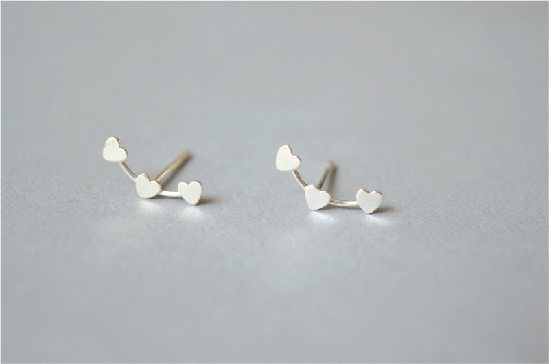 Heart Stud Earrings Sterling Silver Shaped Heart Stud Earrings Sterling Silver Shaped Earring Sets Tiny Mini Simple Pair Gift For Friend D3