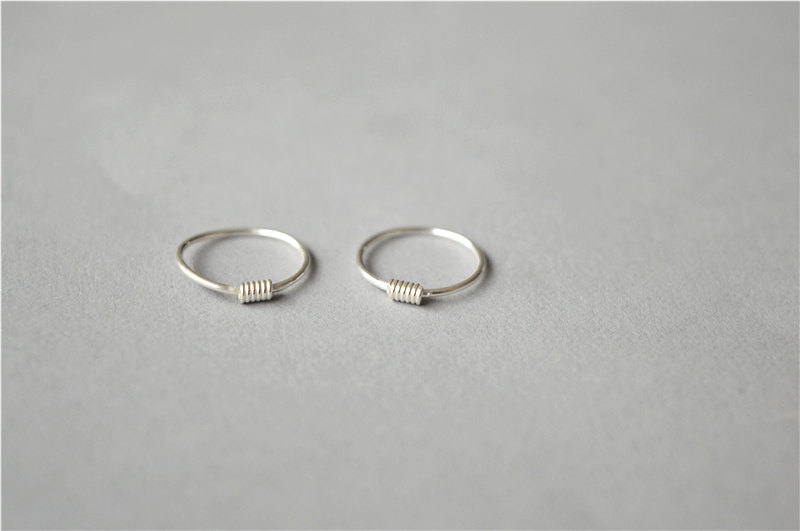 Tiny Circle Sterling Silver Earrings, Daily Wear Jewelry, Simple But Dainty (k6)