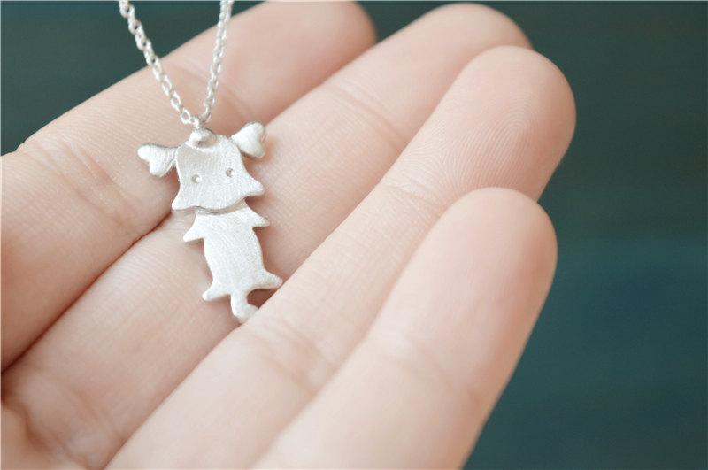 Dog Necklace, 925 Sterling Silver Filled, Unique Handcraft Jewelry, As A Memory (xl49)